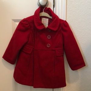 18-24 Mos Red Pea Coat